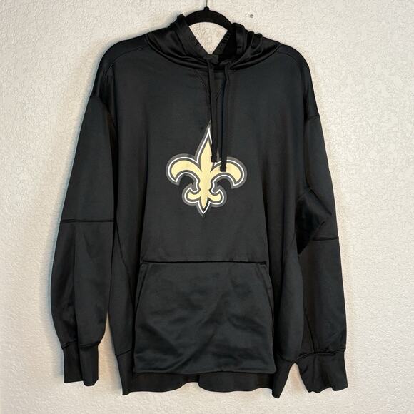 New Orleans Saints Nike Mens Size XXL Sweatshirt Hoodie Black Gold Pullover - Picture 2 of 6
